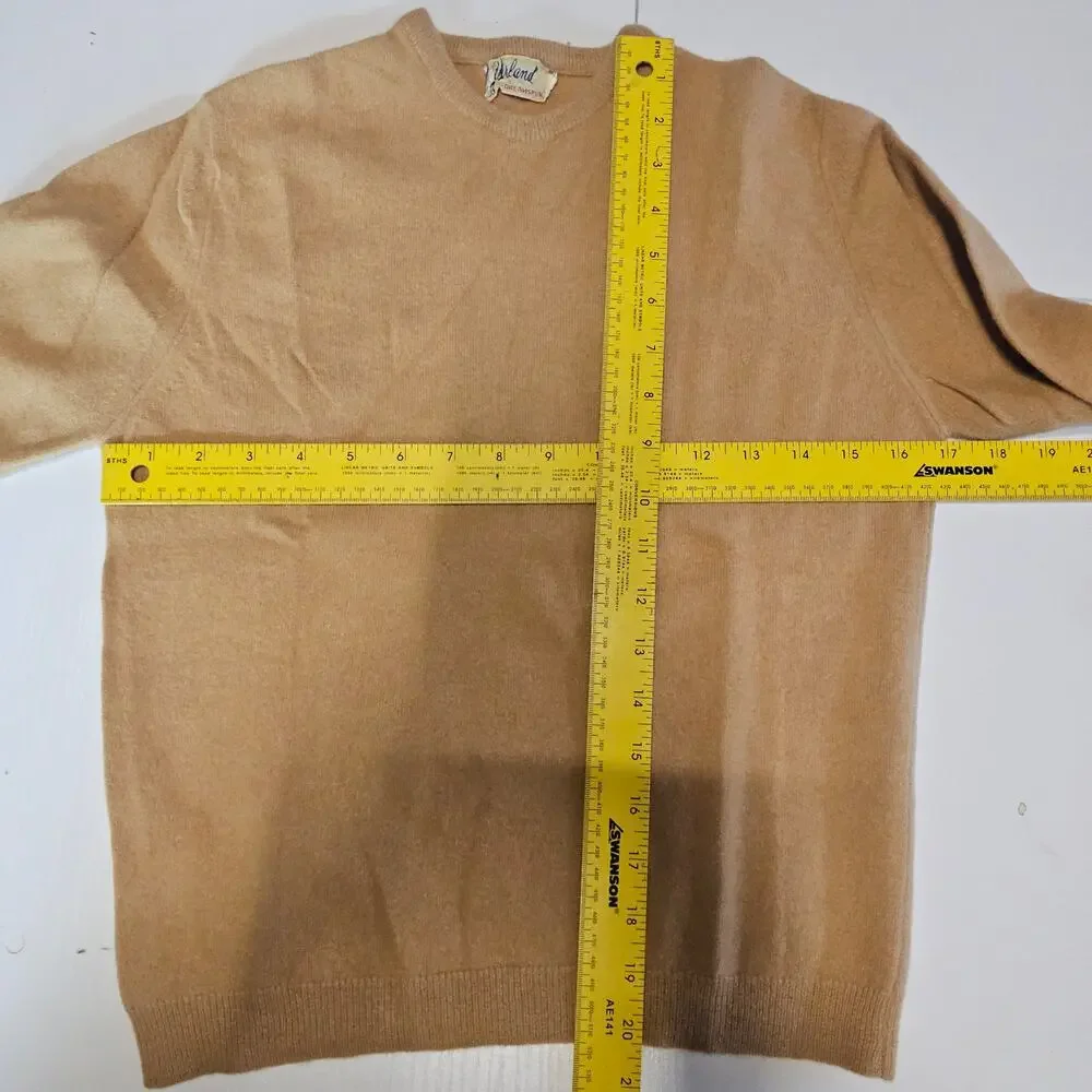 Vintage 50's Garland Dreamspun Wool Knit Sweater Tan Brown Grandmacore XS 3845 - Picture 4 of 7